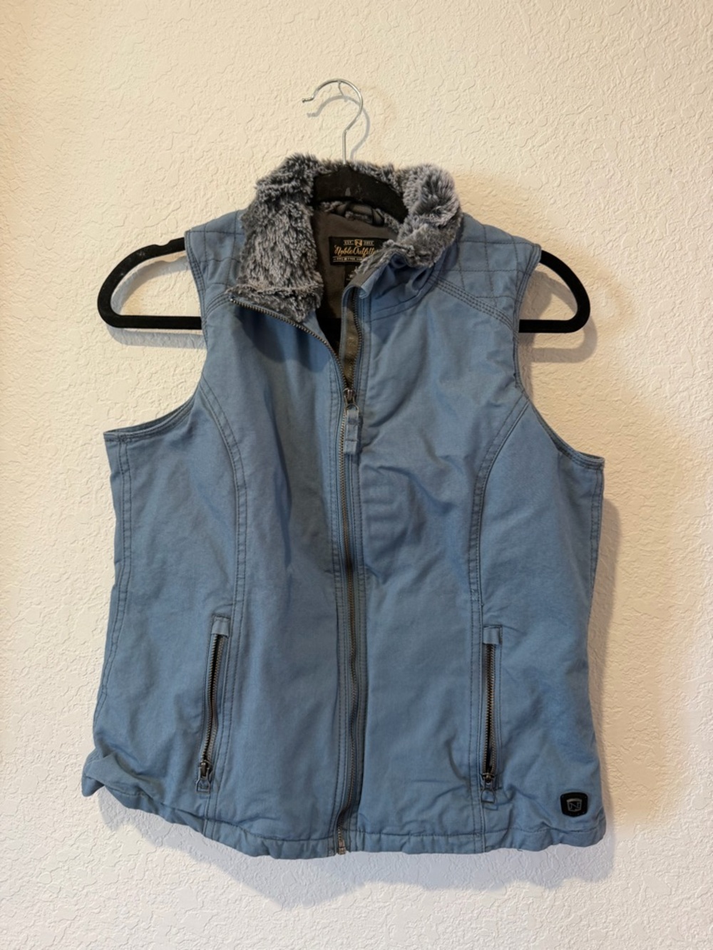 Blue Fleece-Lined Quilted Vest